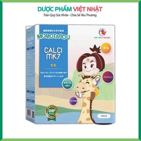 Siro Momotarou Calci MK7 Sữa non, giúp bổ sung calci, vitamin D3 hỗ trợ phát triển xương, răng