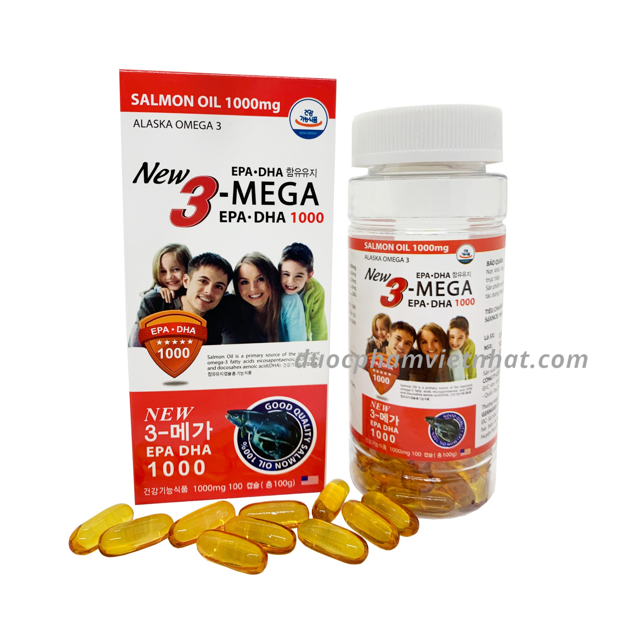 Viên dầu cá ALASKA OMEGA 3 NEW 3MEGA EPA DHA 1000