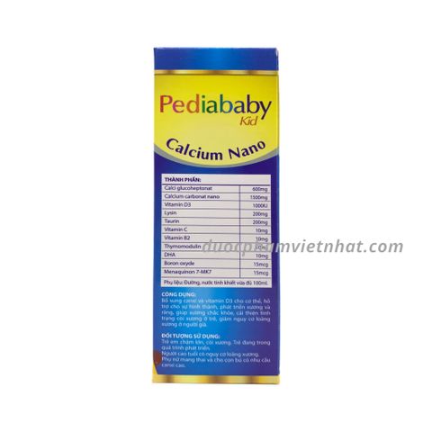 Siro Pedia Baby Kid Calcium (Mẫu 2, Hươi Cao Cổ)