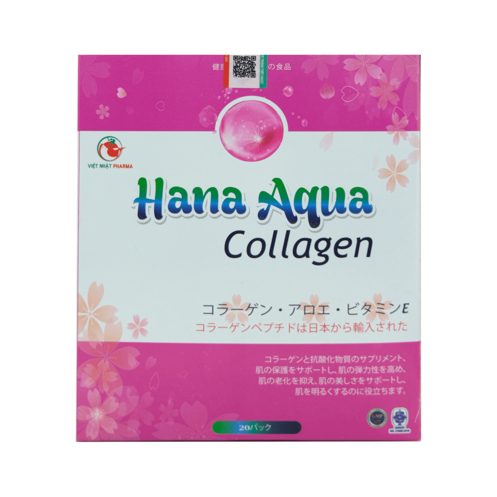 Nước uống đẹp da Hana Aqua Collagen hỗ trợ giảm lão hóa da, giúp da căng bóng sáng mịn