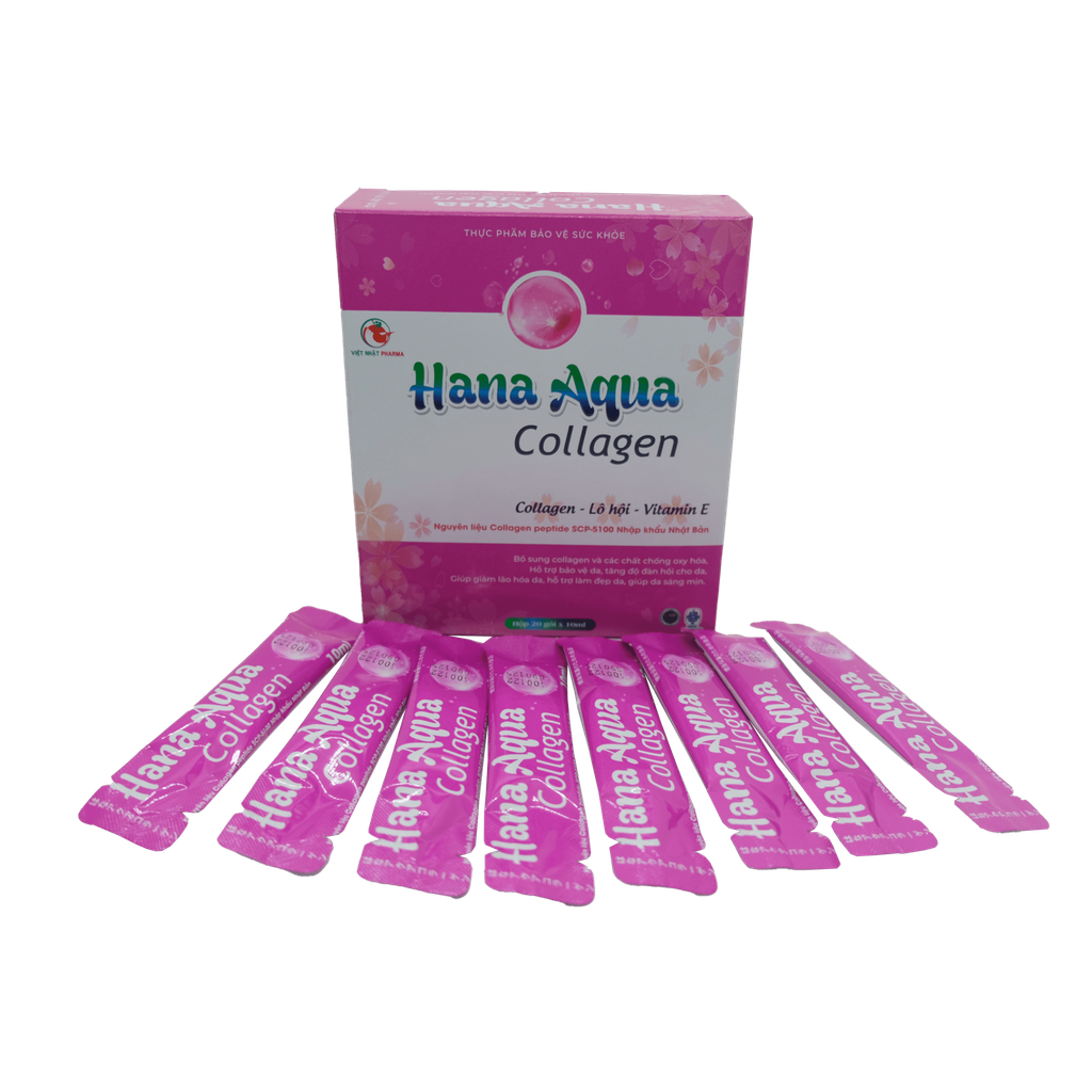 Nước uống đẹp da Hana Aqua Collagen hỗ trợ giảm lão hóa da, giúp da căng bóng sáng mịn