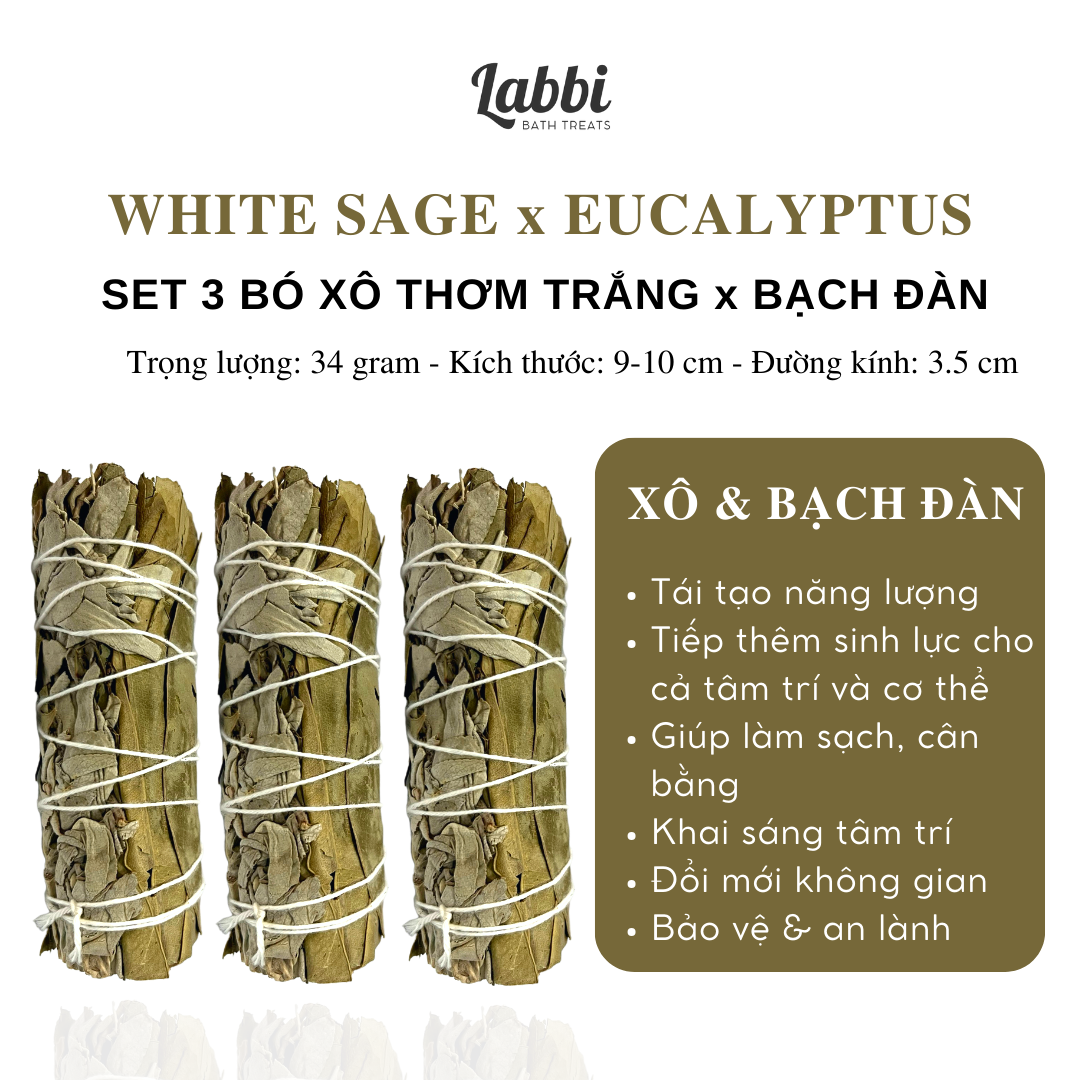 [Labbi] Xô thơm trắng & Bạch đàn (White sage x Eucalyptus) - Tiếp thêm ...