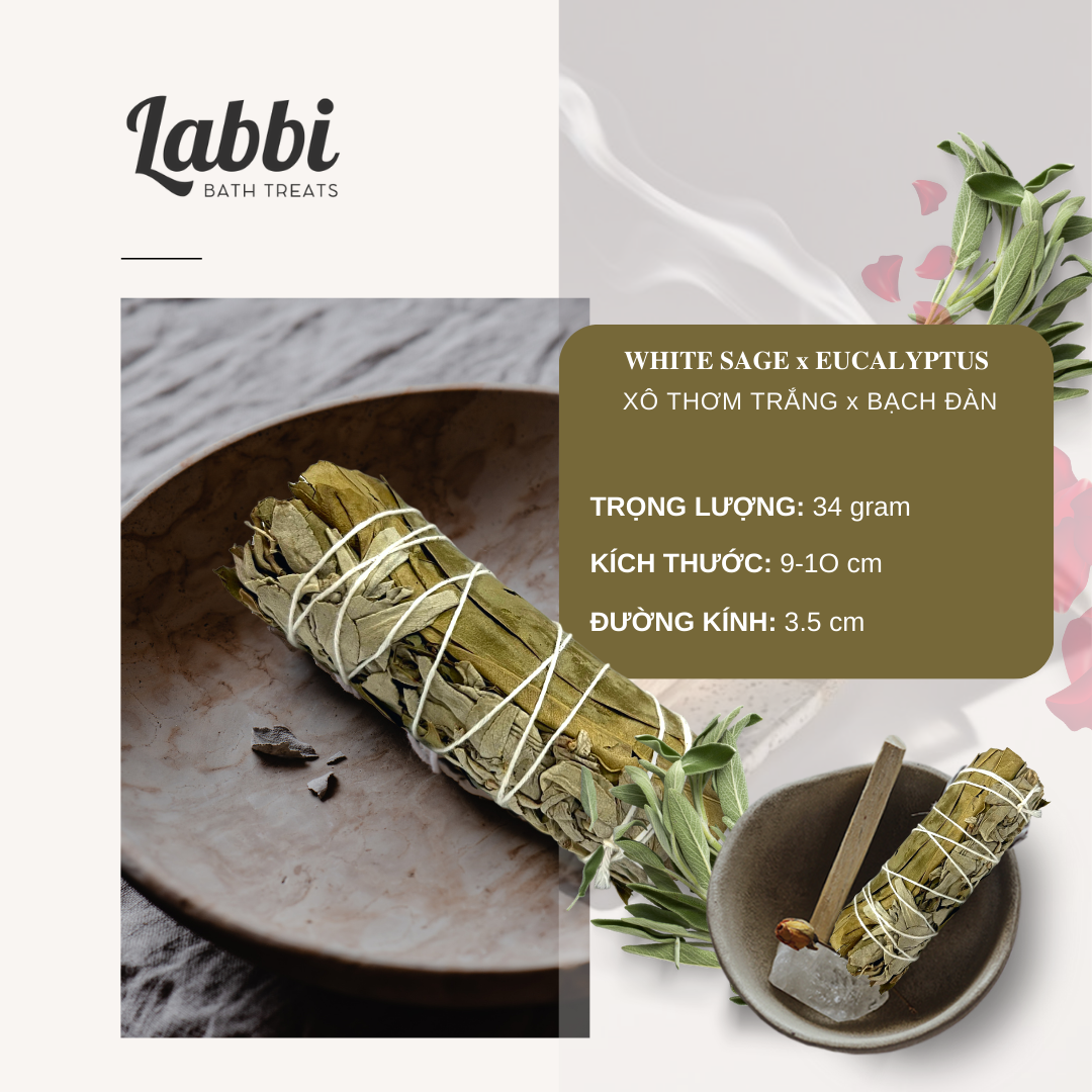 [Labbi] Xô thơm trắng & Bạch đàn (White sage x Eucalyptus) - Tiếp thêm ...