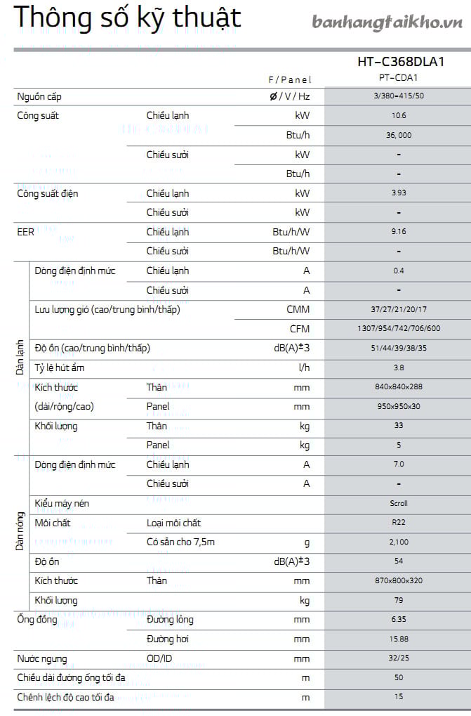 catalogue điều hòa âm trần lg htc368