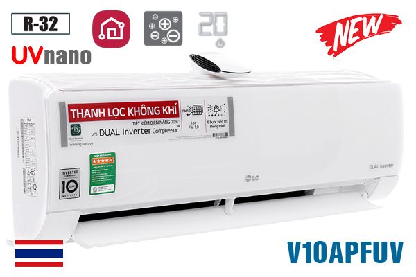  Điều hòa LG inverter 9000BTU 1 chiều UVnano V10APFUV 