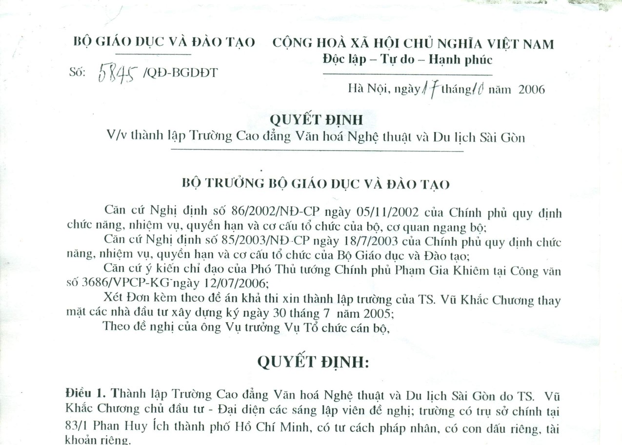 GIẤY PHÉP HOẠT ĐỘNG NHÀ TRƯỜNG