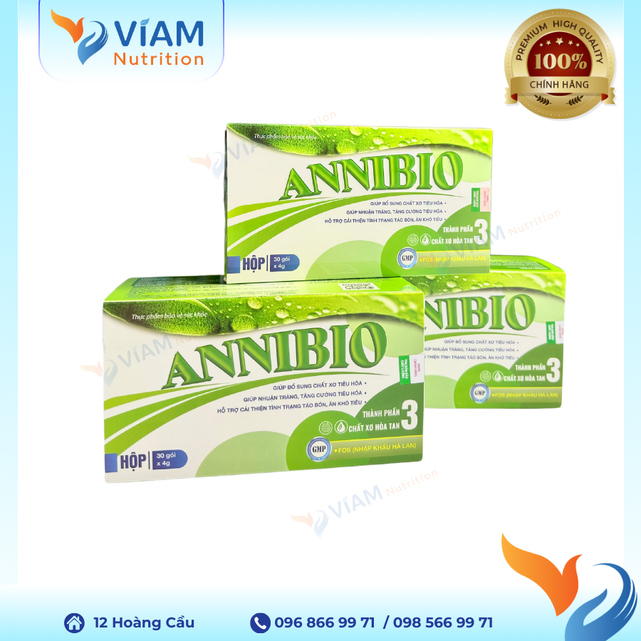  ANNIBIO - Hỗ trợ cải thiện táo bón, ăn khó tiêu, tăng cường tiêu hoá 