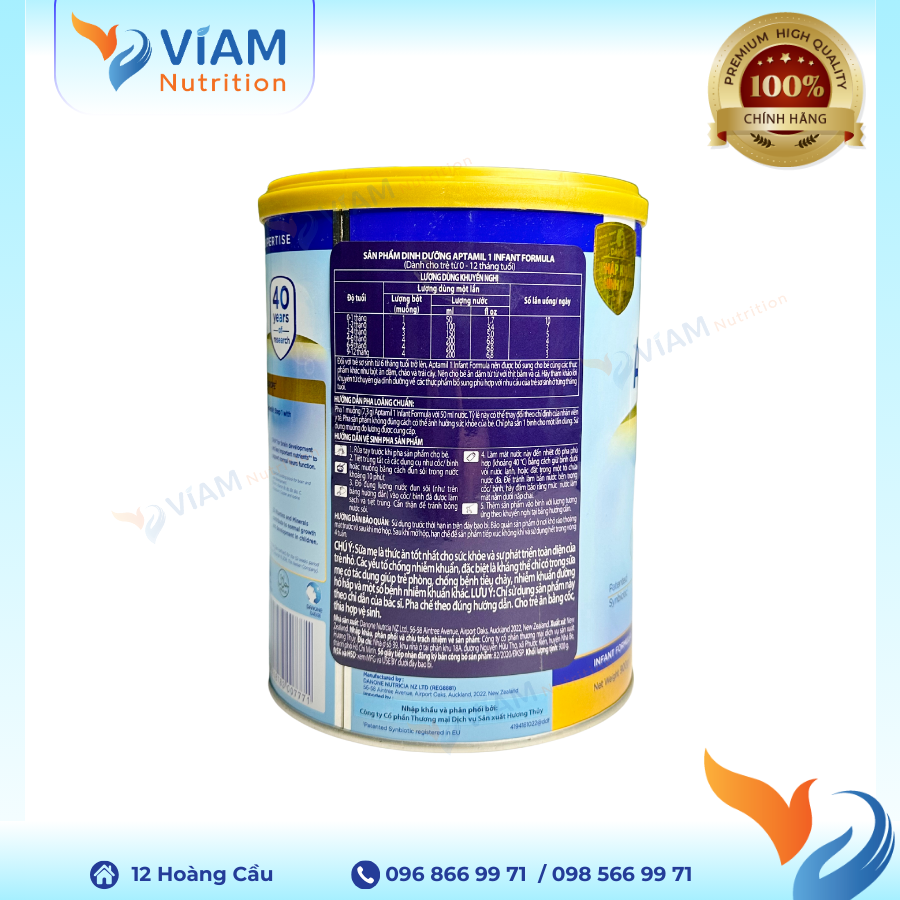  Sữa Aptamil Số 1 (hộp 900g) cho bé 0-12M 