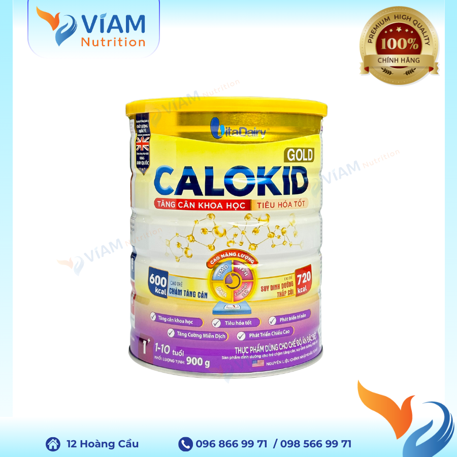  Sữa CALOKID Gold 900g (trẻ từ 1-10 tuổi) 