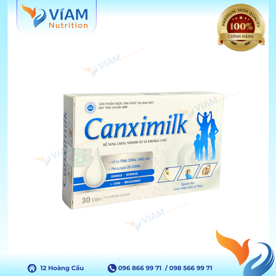  Canximilk dạng viên - Bổ sung Canxi, D3 và khoáng chất 