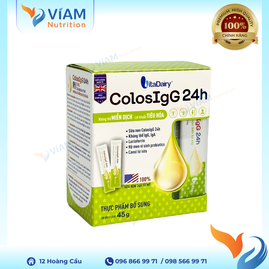  Sữa non ColosIgG 24h - Hộp 30 gói 