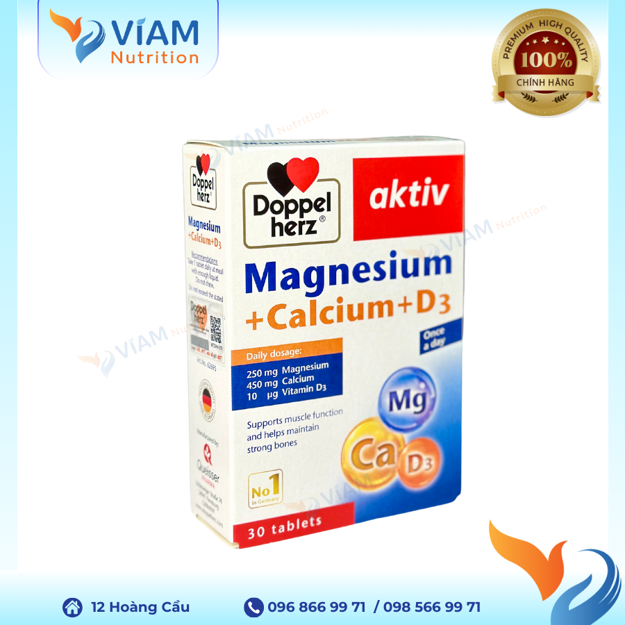  Magnesium + Calcium + D3 (Hộp 3 vỉ x10 viên) 