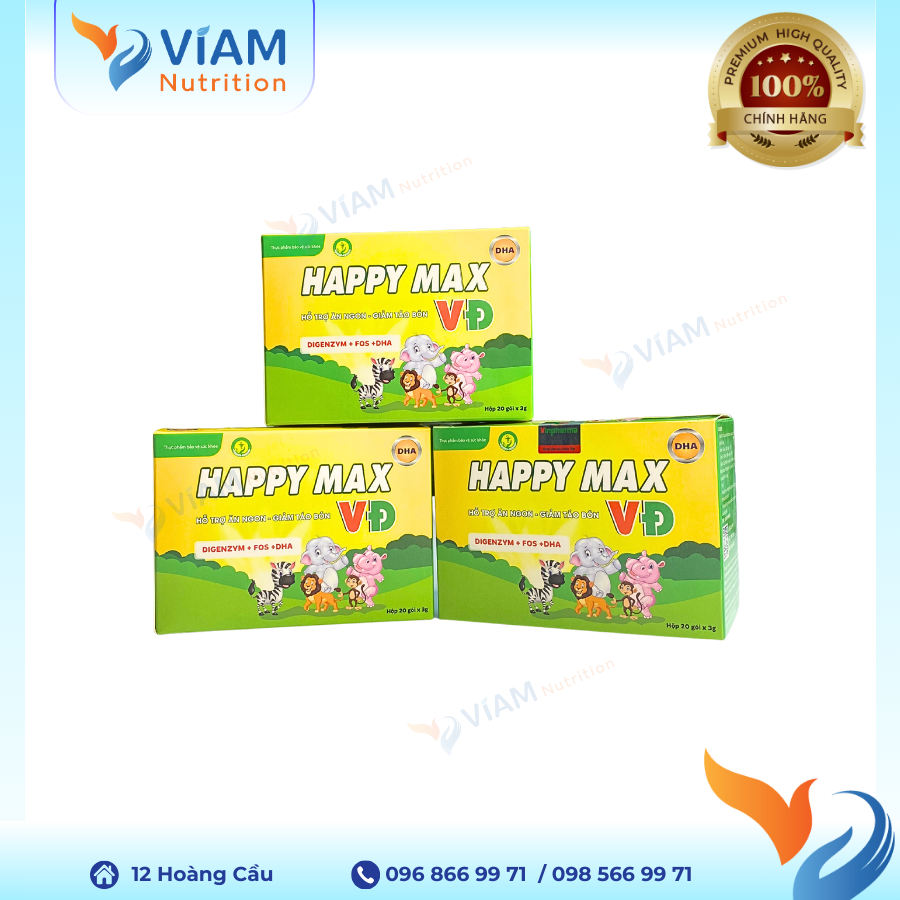  Happy Max VĐ - Hỗ trợ ăn ngon - giảm táo bón 