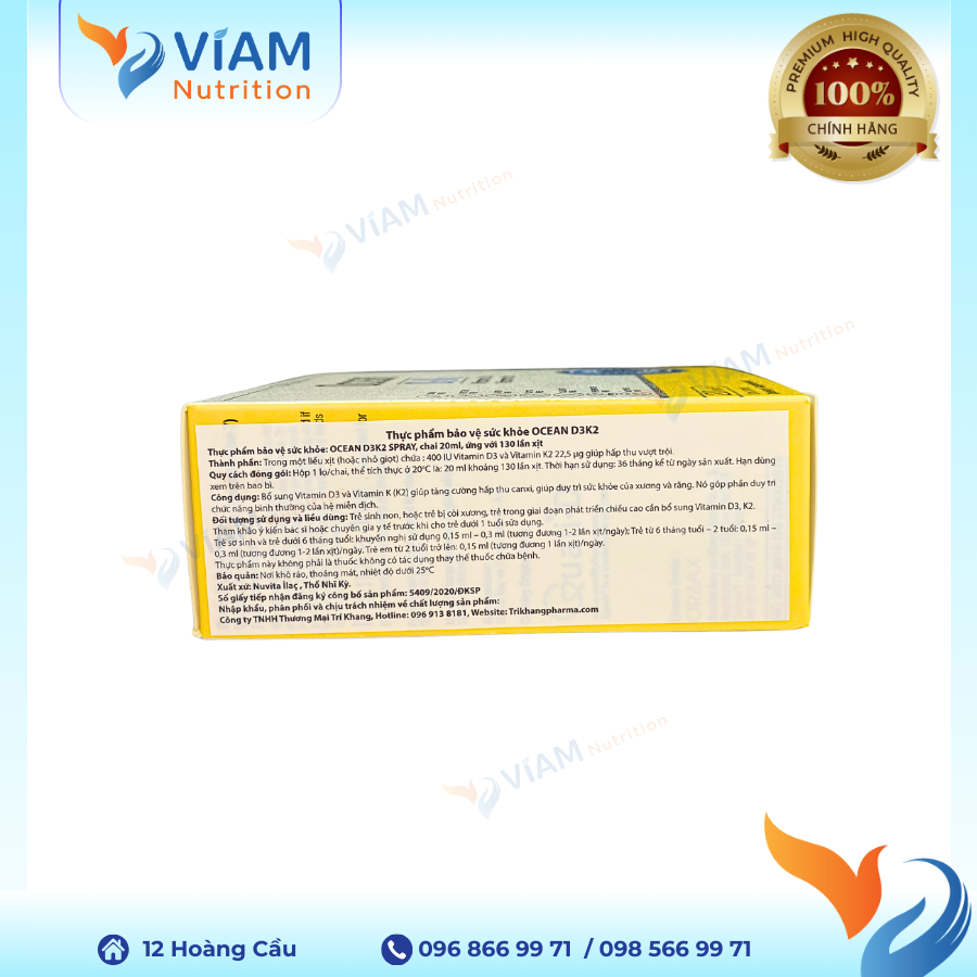  Ocean D3K2 - Hỗ Trợ Bổ Sung Vitamin D3, K2 Cho Trẻ 