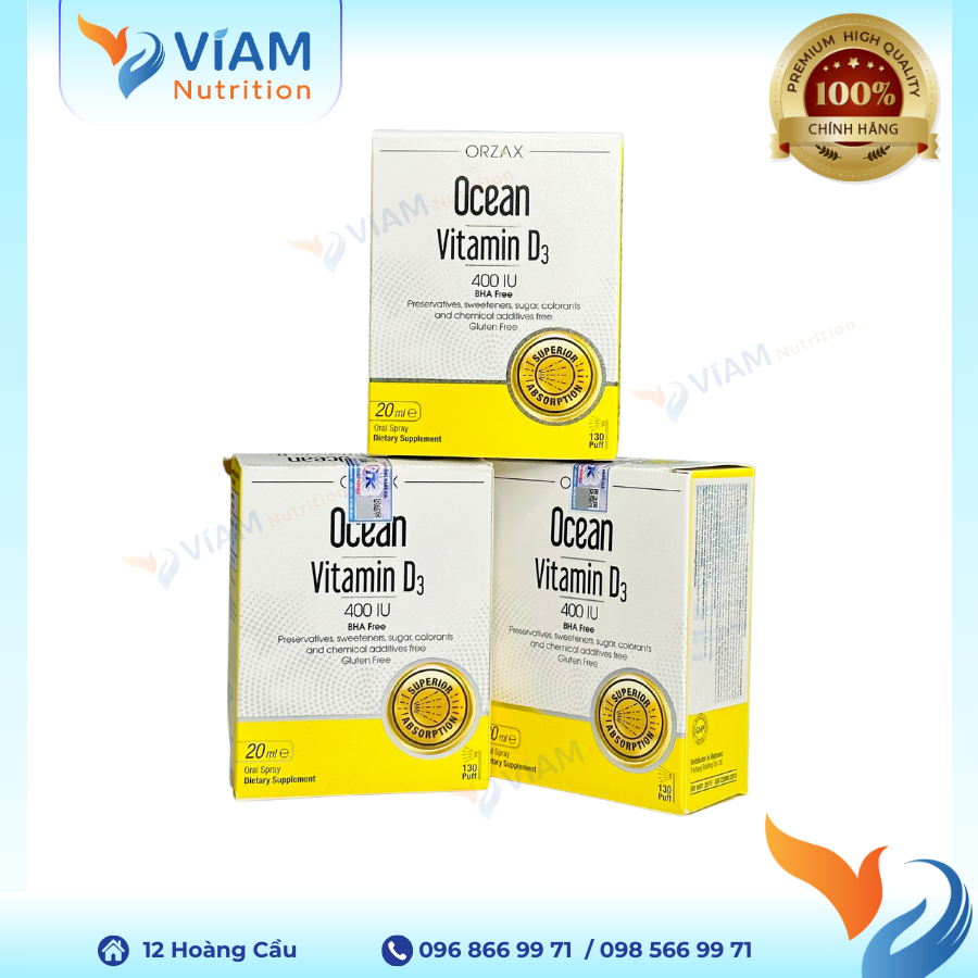  Ocean Vitamin D3 - Sản phẩm bổ sung vitamin D3 