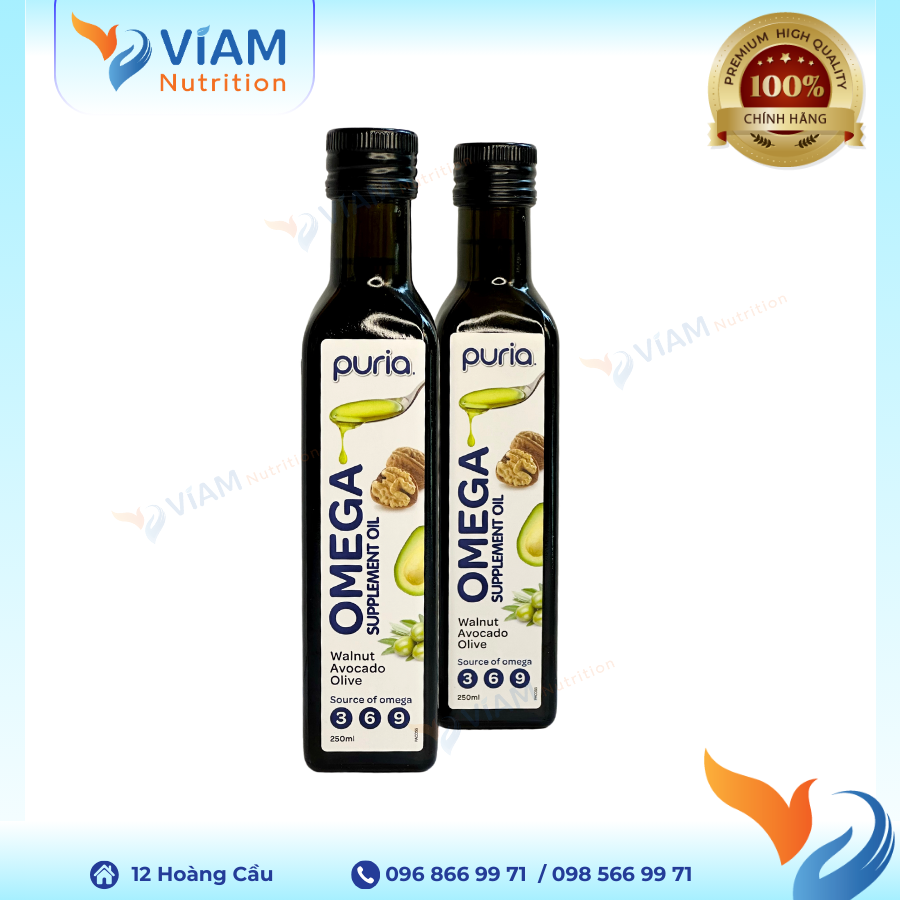  Dầu ăn Puria Omega 250ml bổ sung Omega 3, 6, 9 