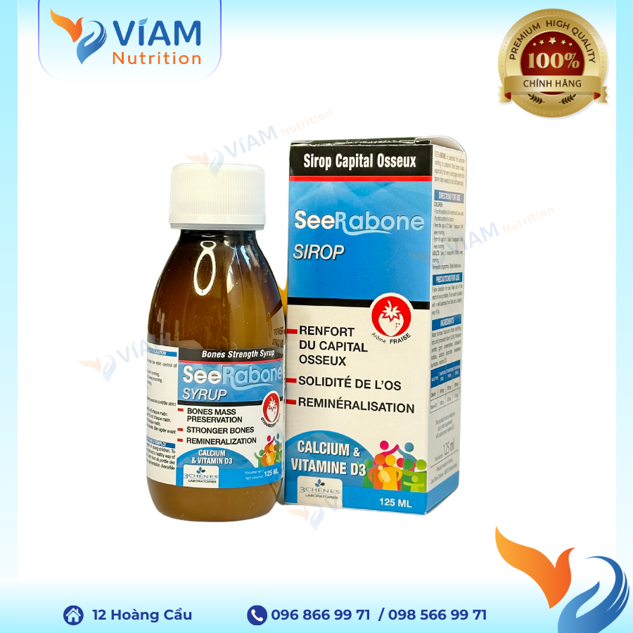  SeeRabone Syrub - Bổ sung Canxi và Vitamin D3 