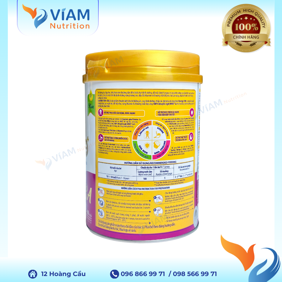  Sữa Lean Kid 100+ BA (1-10 tuổi) 900g - Dành cho trẻ Biếng Ăn 