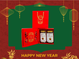  Happy New Year - Túi Ivory đỏ 2 lọ (hũ) 200g BÒ MIẾNG (Có Hộp chia ngăn bên trong) 