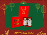  Happy New Year - Túi Ivory đỏ 2 lọ (hũ) 200g BÒ MIẾNG (Có Hộp chia ngăn bên trong) 
