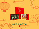  MÈO PHÁT TÀI - Túi Ivory đỏ 3 lọ (hũ) 200g BÒ MIẾNG (Có Hộp chia ngăn bên trong) 