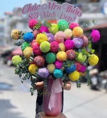 Bình Hoa Cúc Mẫu Đơn 40 Bông Mix Màu