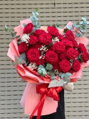 BÓ HOA 25 BÔNG HỒNG ĐỎ OHARA