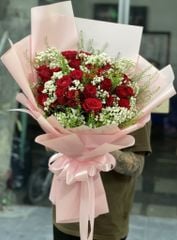 BÓ HOA 25 BÔNG HỒNG ĐỎ TRUYỀN KỲ
