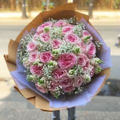 Bó Hoa 25 Bông Hồng Ohara Nhập Khẩu