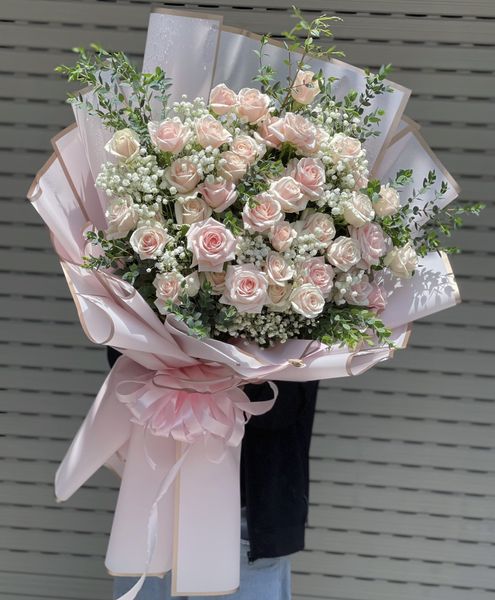 Bó hoa 40 bông hồng pastel