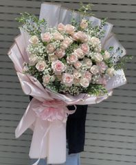 Bó hoa 40 bông hồng pastel