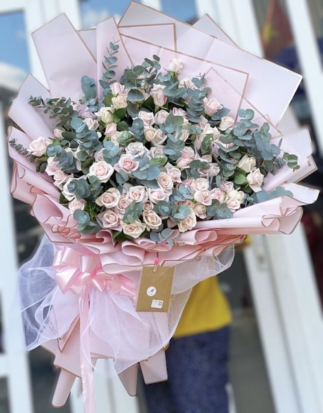 Bó hoa 88 bông hồng pastel