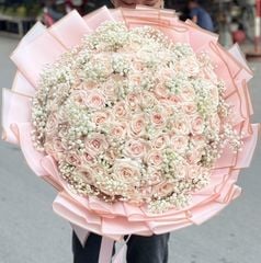 Bó hoa 99 bông hồng pastel - dịu dàng