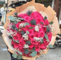 Bó Hoa 99 Bông Hồng Pink Floy Nhập Khẩu
