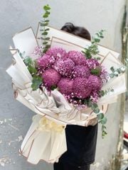 BÓ HOA CÚC MẪU ĐƠN TÍM RUỐC