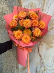 BÓ HOA HỒNG CAM SPIRIT NHỎ XINH