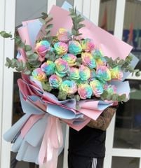 BÓ HOA HỒNG NHẬP KHẨU - RAINBOW