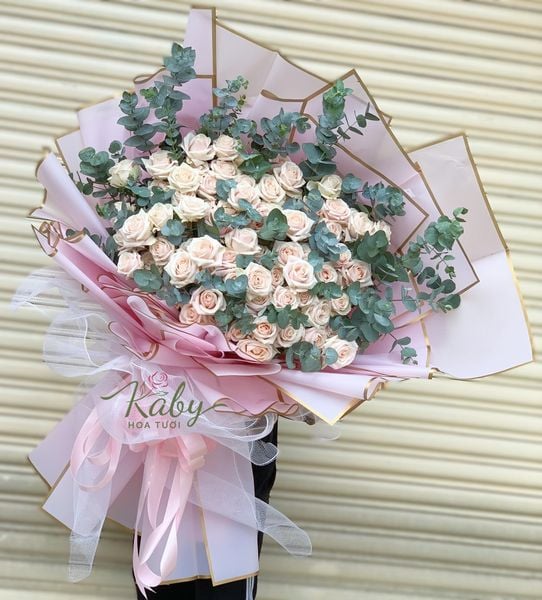 BÓ HOA HỒNG PASTEL TO ĐẸP