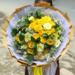 BÓ HOA HỒNG VÀNG NHẬP KHẨU ĐẸP