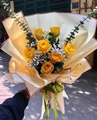 BÓ HOA HỒNG VÀNG NHỎ NHẮN