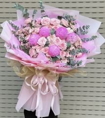 BÓ HOA TONE HỒNG SIU ĐÁNG YÊU