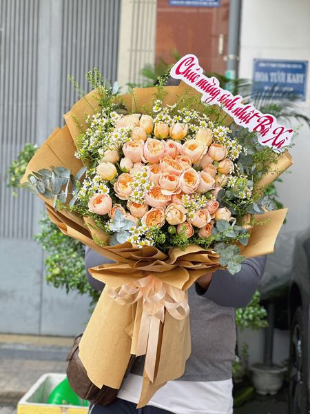 BÓ HOA HỒNG CAM JULIET TẶNG BÀ XÃ