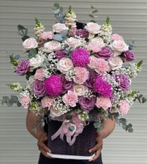 Hộp hoa - Tím hồng