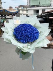 BÓ HOA 99 BÔNG HỒNG XANH DƯƠNG LOVE LOVE