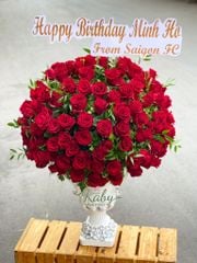 BÌNH HOA 99 BÔNG HỒNG ĐỎ NHẬP KHẨU