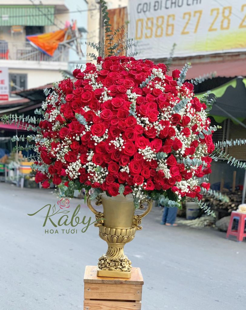 Bình Hoa 250 bông Hồng Đỏ
