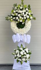 Vòng hoa đám tang hoa màu trắng