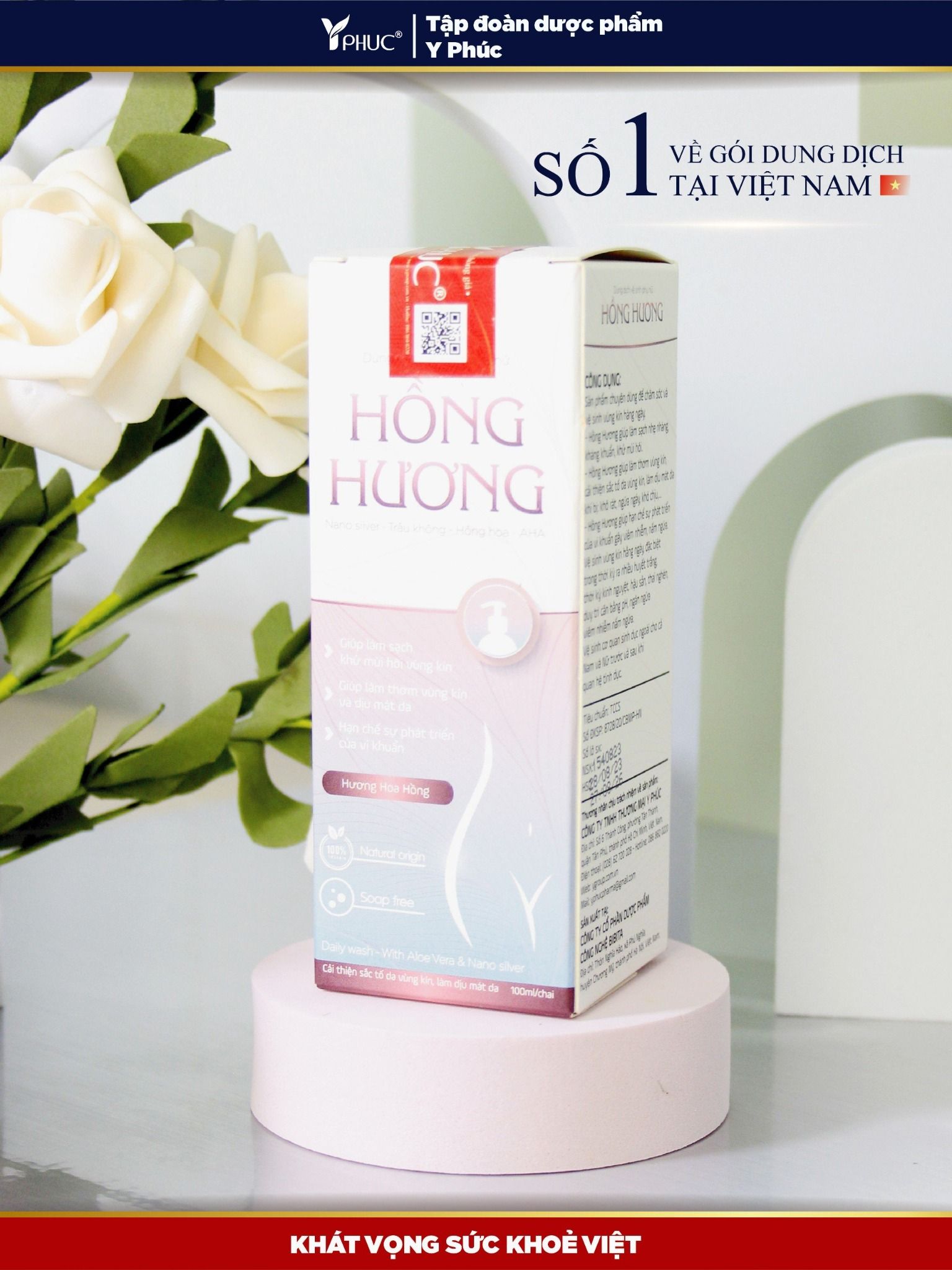  Dung dịch vệ sinh phụ nữ Hồng hương (Chai vòi 100ml) 