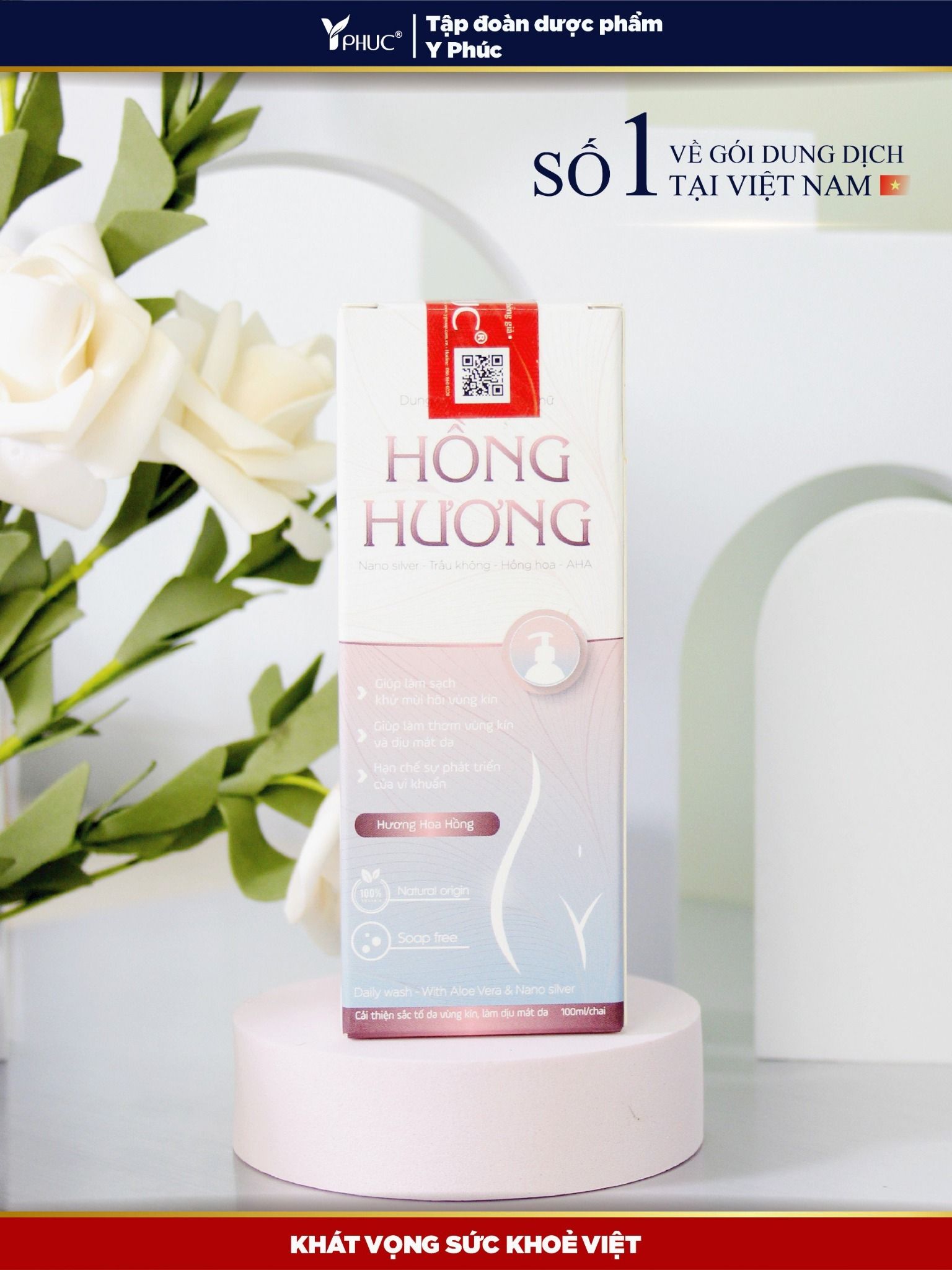  Dung dịch vệ sinh phụ nữ Hồng hương (Chai vòi 100ml) 