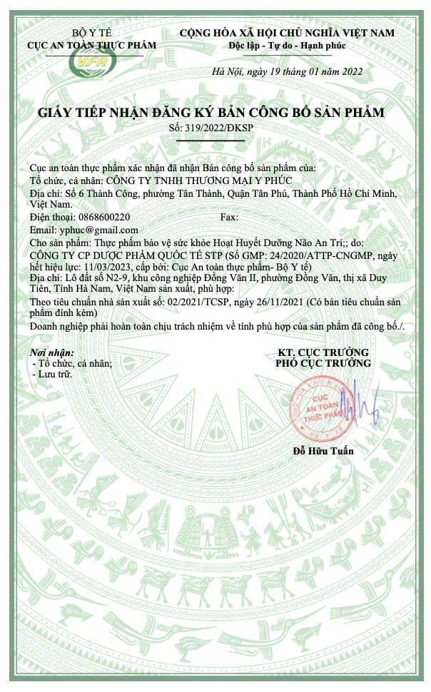  Hoạt huyết dưỡng não An Trí 